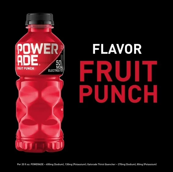 POWERADE Fruit Punch Bottles, 20 Fl. Oz., 8 Pack