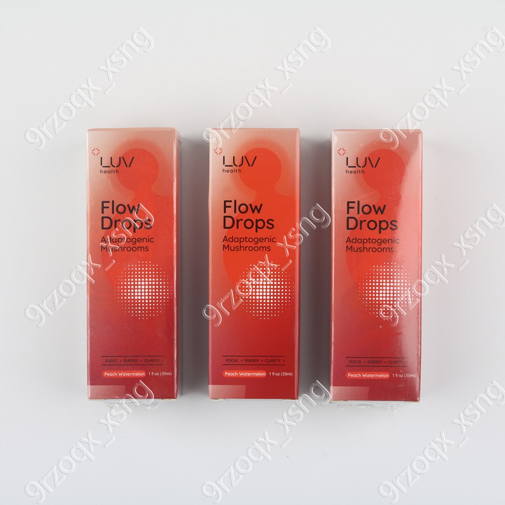 LUV Health Flow Drops-Adaptogen Mushroom Blend-Peach Watermelon Flavor (1-3pack)