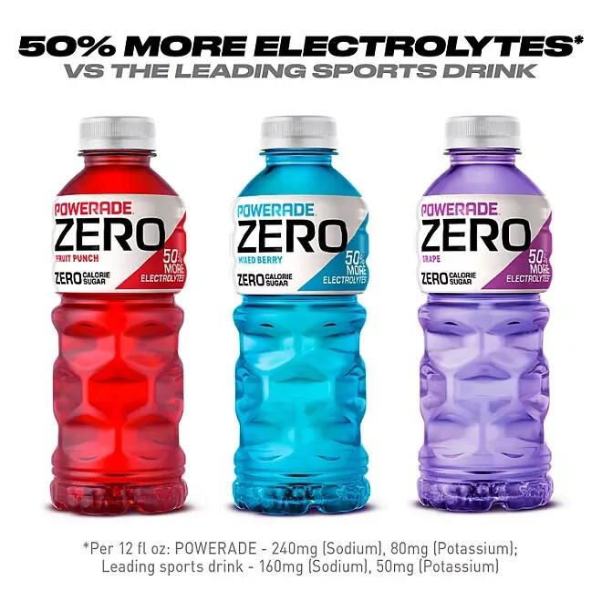 POWERADE ZERO Variety Pack Sports Drink, 20 fl. oz., 24 pk. – FREE SHIPPING