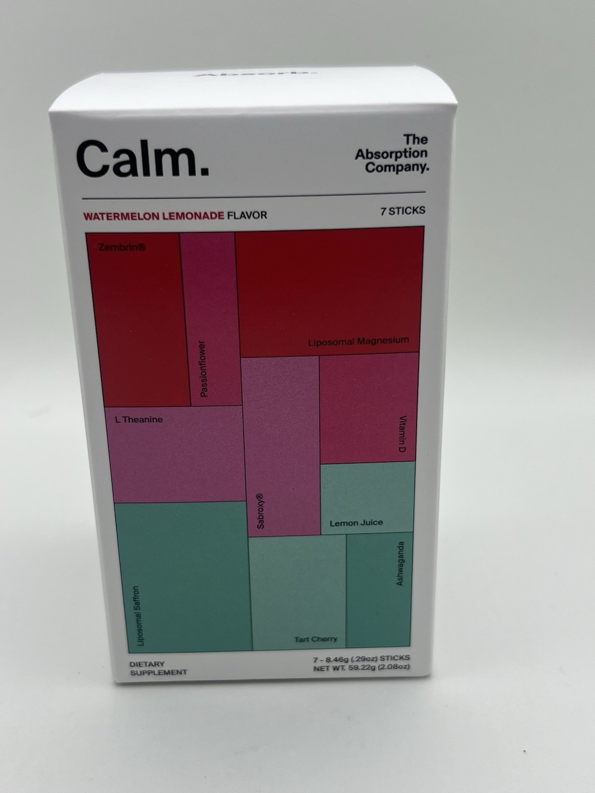 THE ABSORPTION COMPANY ENERGY OR CALM 7 STICKS PER BOX NET WT. 2.7 OZ