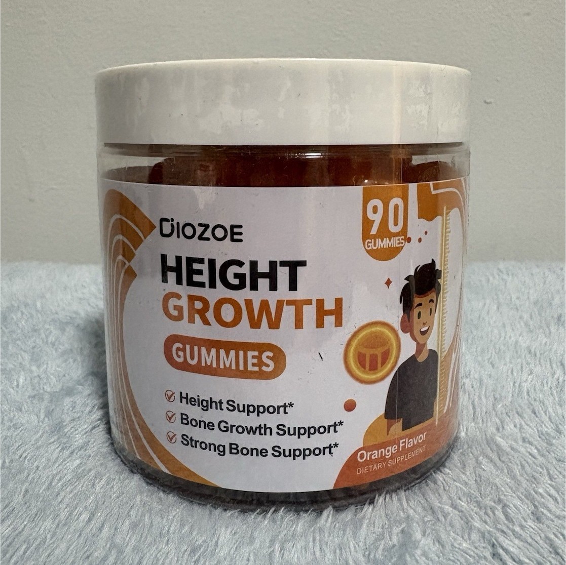 DIOZOE Height Growth Gummies Orange 90ct Bone & Joint Health Vit D3 K2