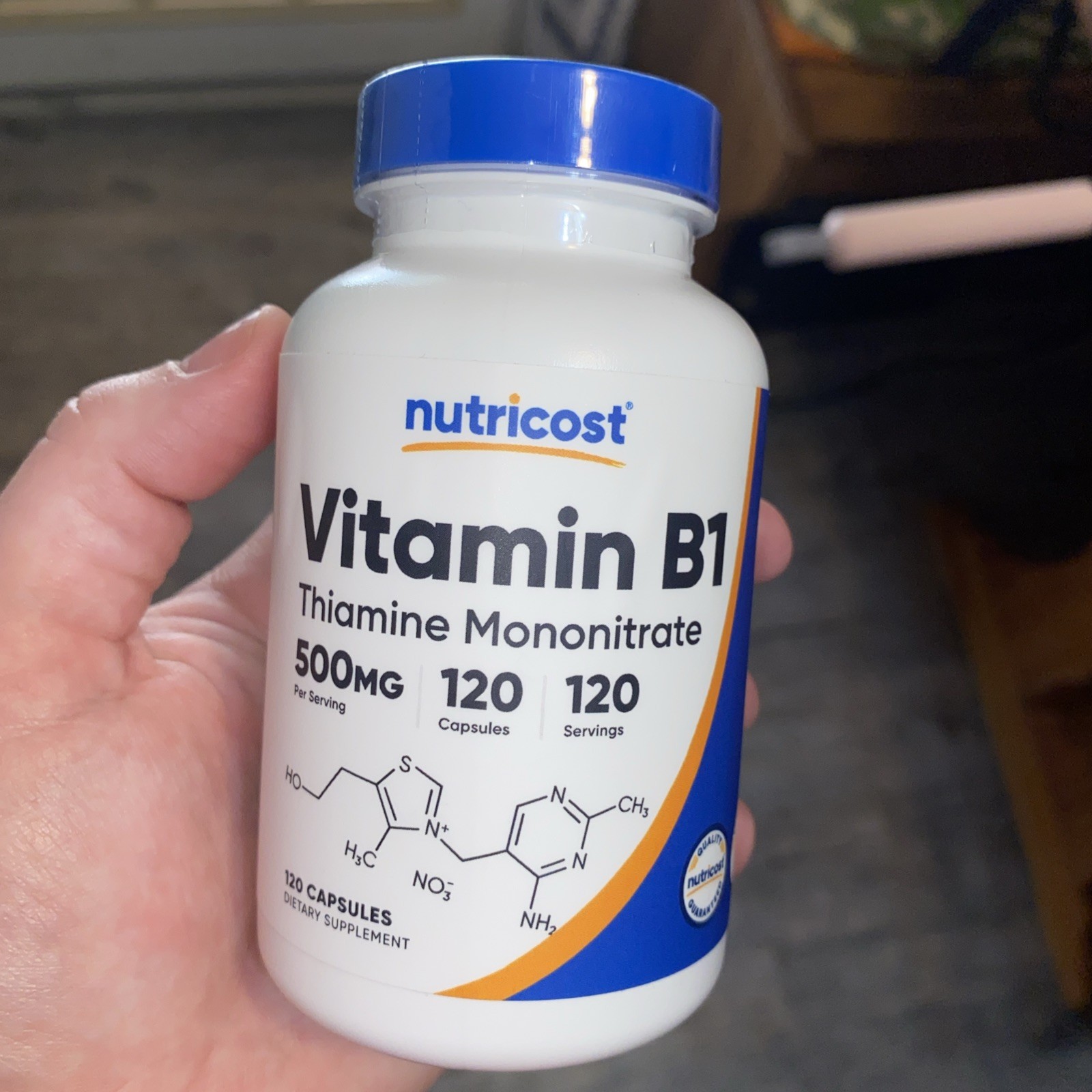 Nutricost Vitamin B1 (Thiamin) 500mg, 120 Capsules -Gluten Free & Non-GMO