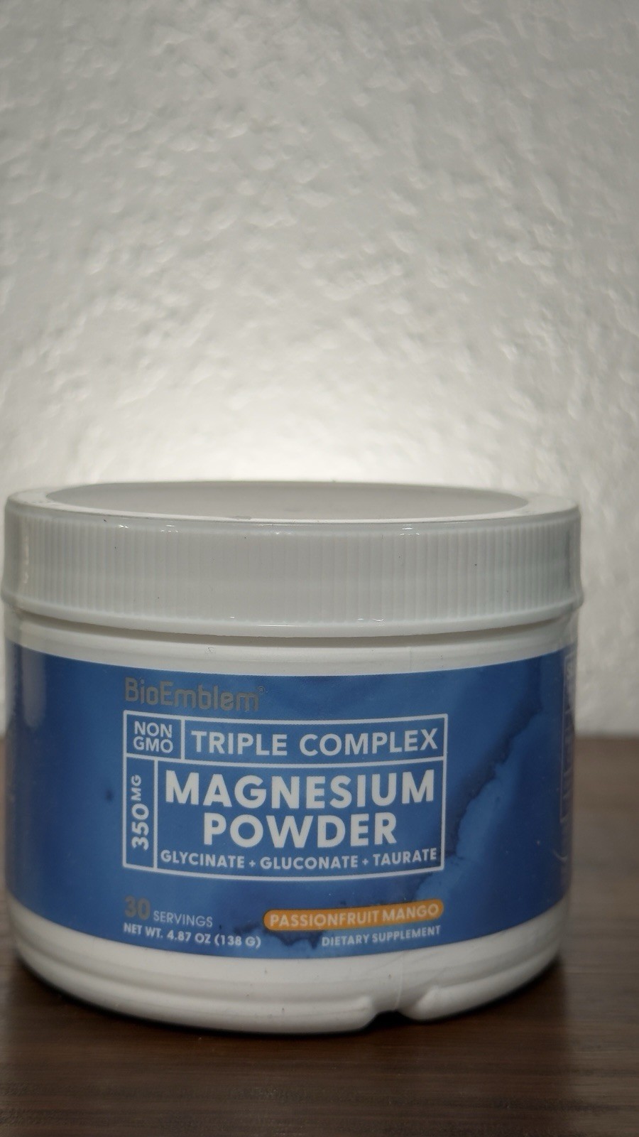 BioEmblem Triple Complex Magnesium Powder Passionfruit Mango 30 Servings Vegan