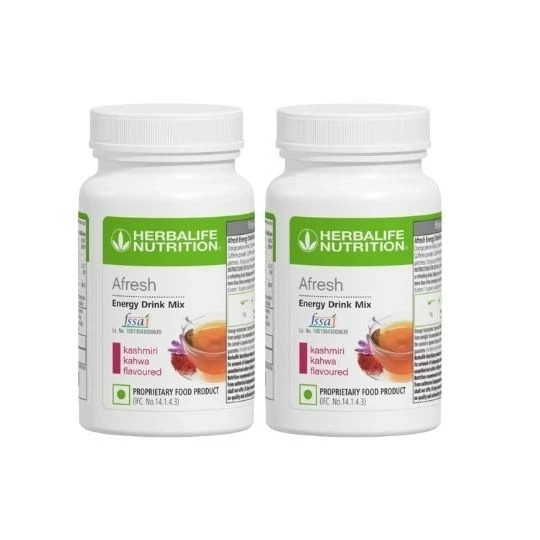 Herbalife Afresh Energy Drink Mix Kashmiri kawa Flavor 50gm Each Pack of 2