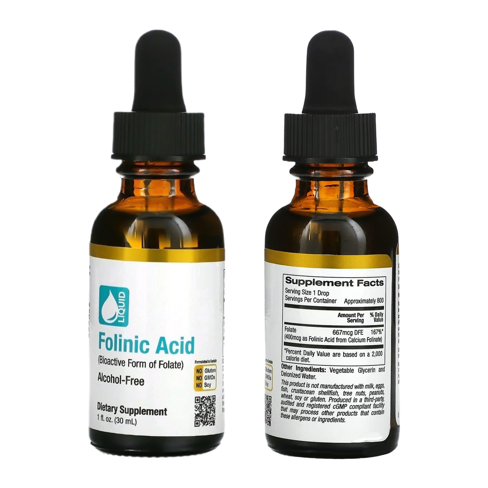 Pack) (2 Nutrition Folinic Acid Bioactive Form Of Folate Alcohol Free 30ml