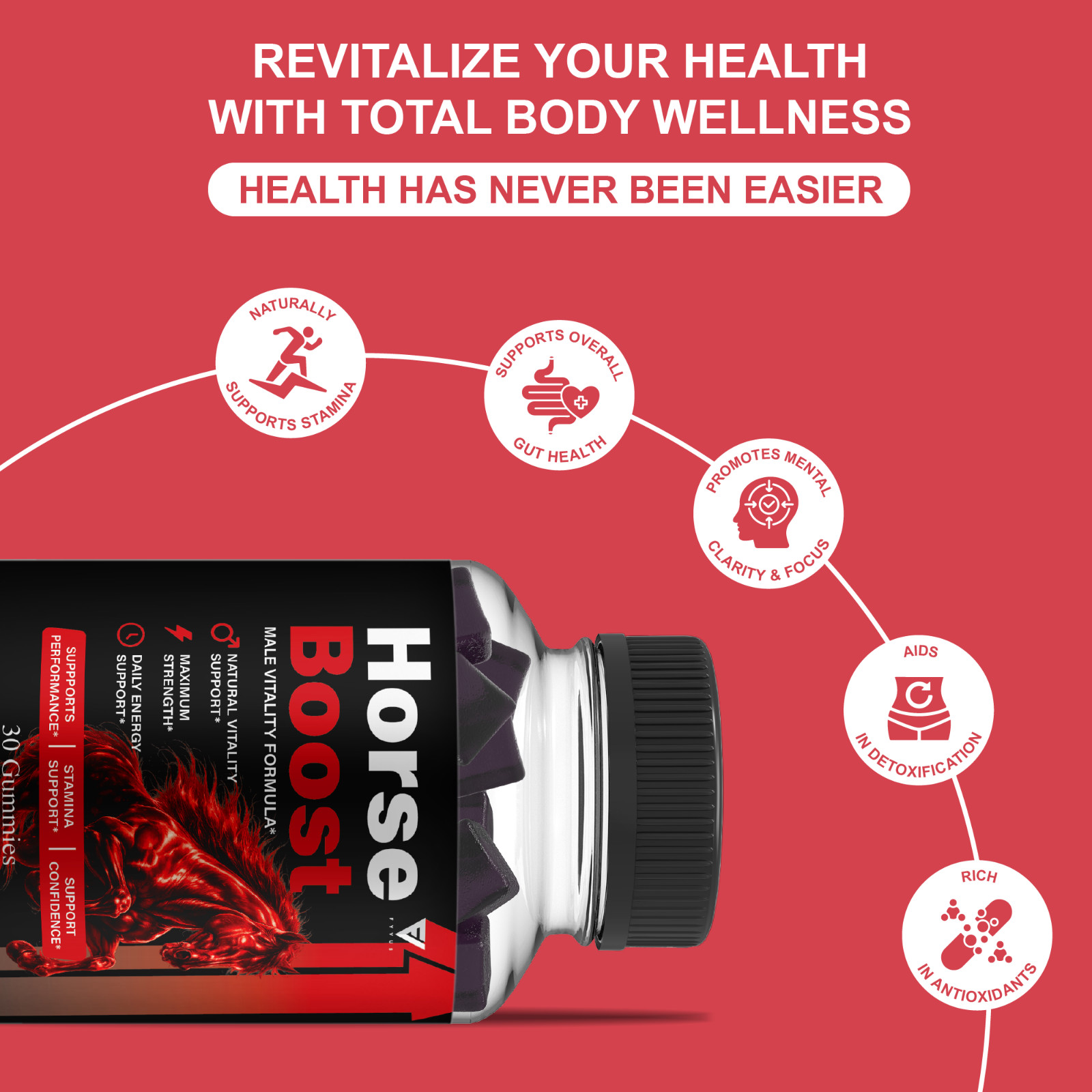 Horse Boost Gummies, HorseBoost Male Performance (30 Gummies)