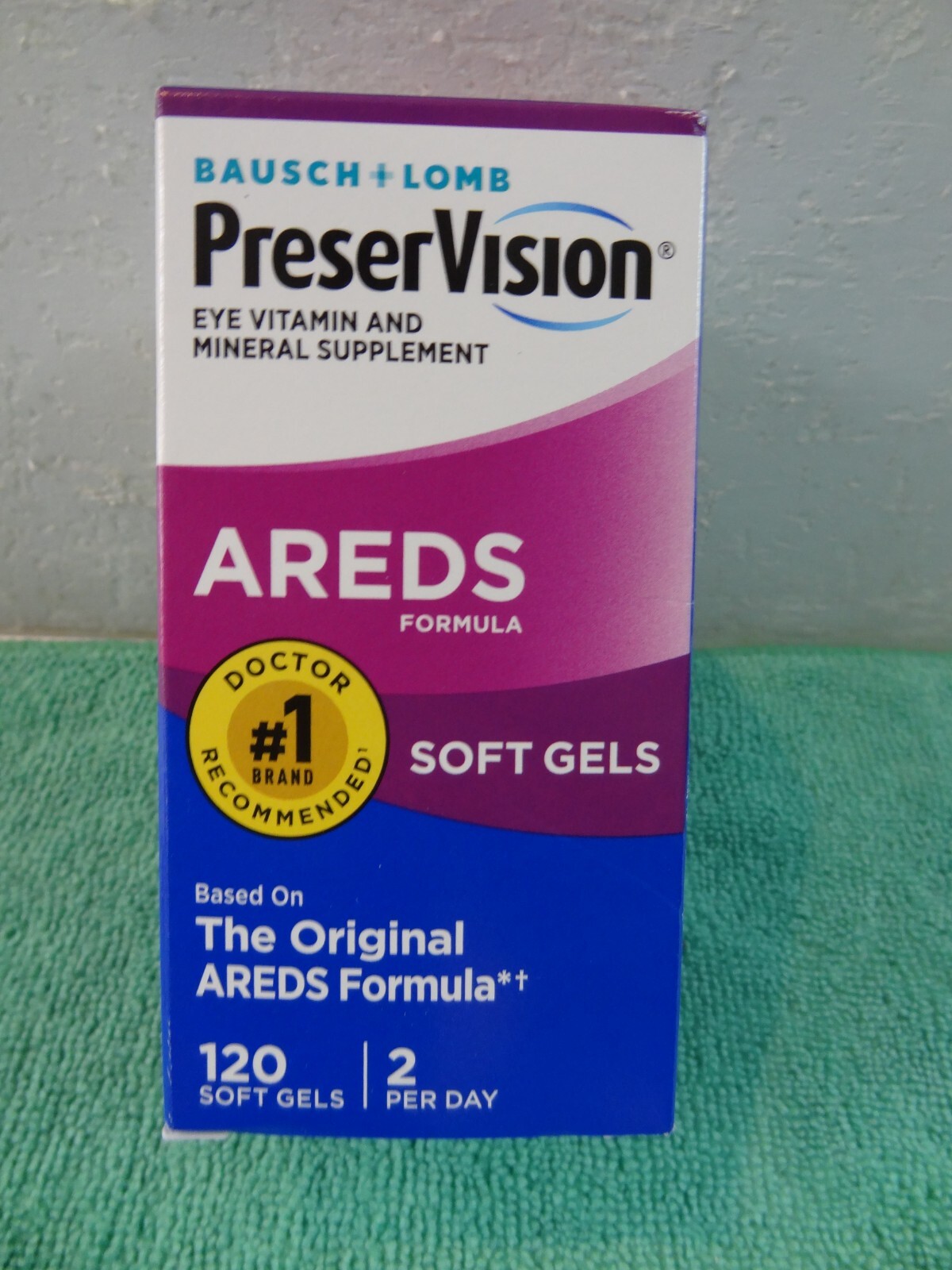 Bausch + Lomb PreserVision Vitamin and Mineral Supplement-120 Softgels Ex-1/26