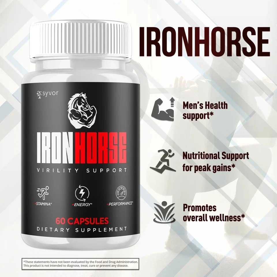 Iron Horse for Men Advanced Formula Vitamin Max Supplement 60 Capsules
