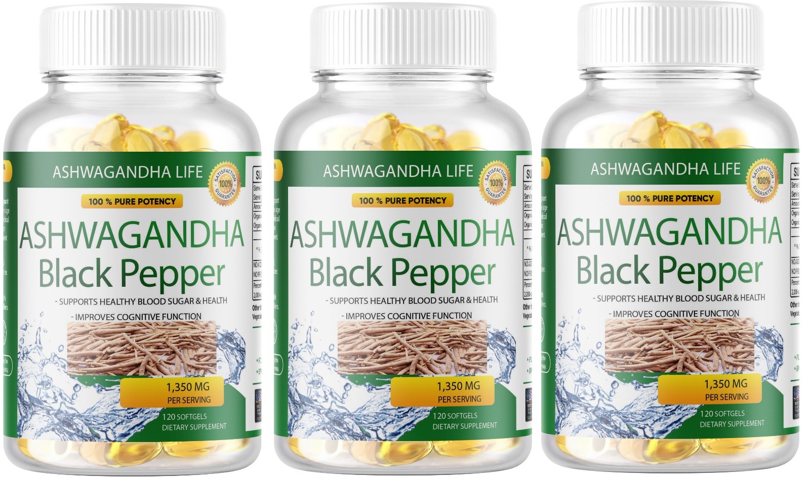 Organic Ashwagandha Root Herbal Supplement 650mg 360 Softgels Immune Support USA