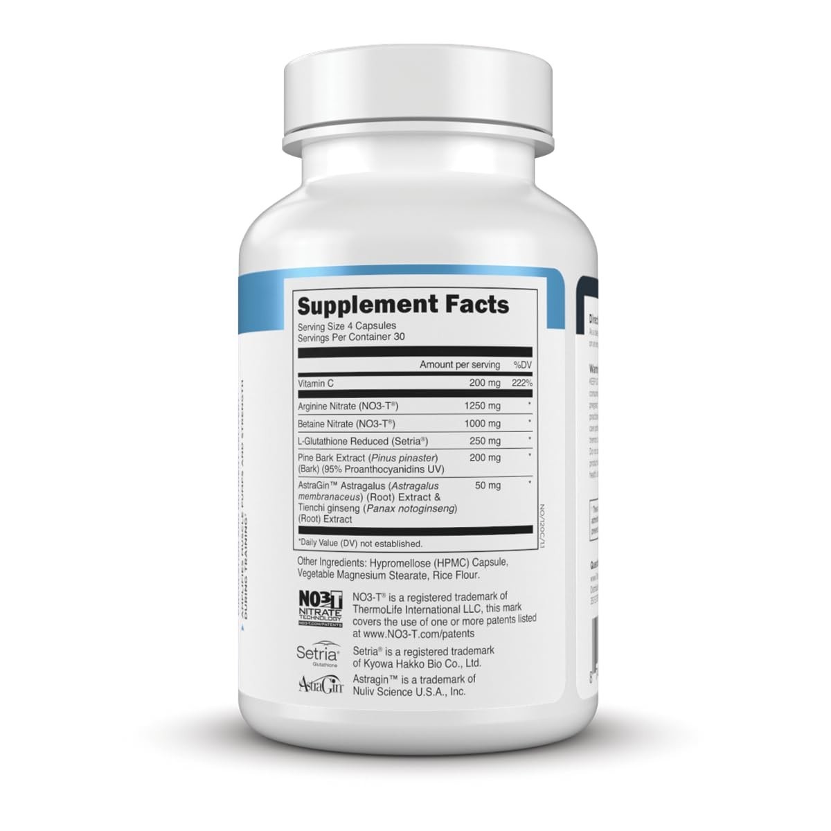 Nitric Oxide Booster for Men & Women – Arginine Nitrate, Betaine, Pine Bark – 12
