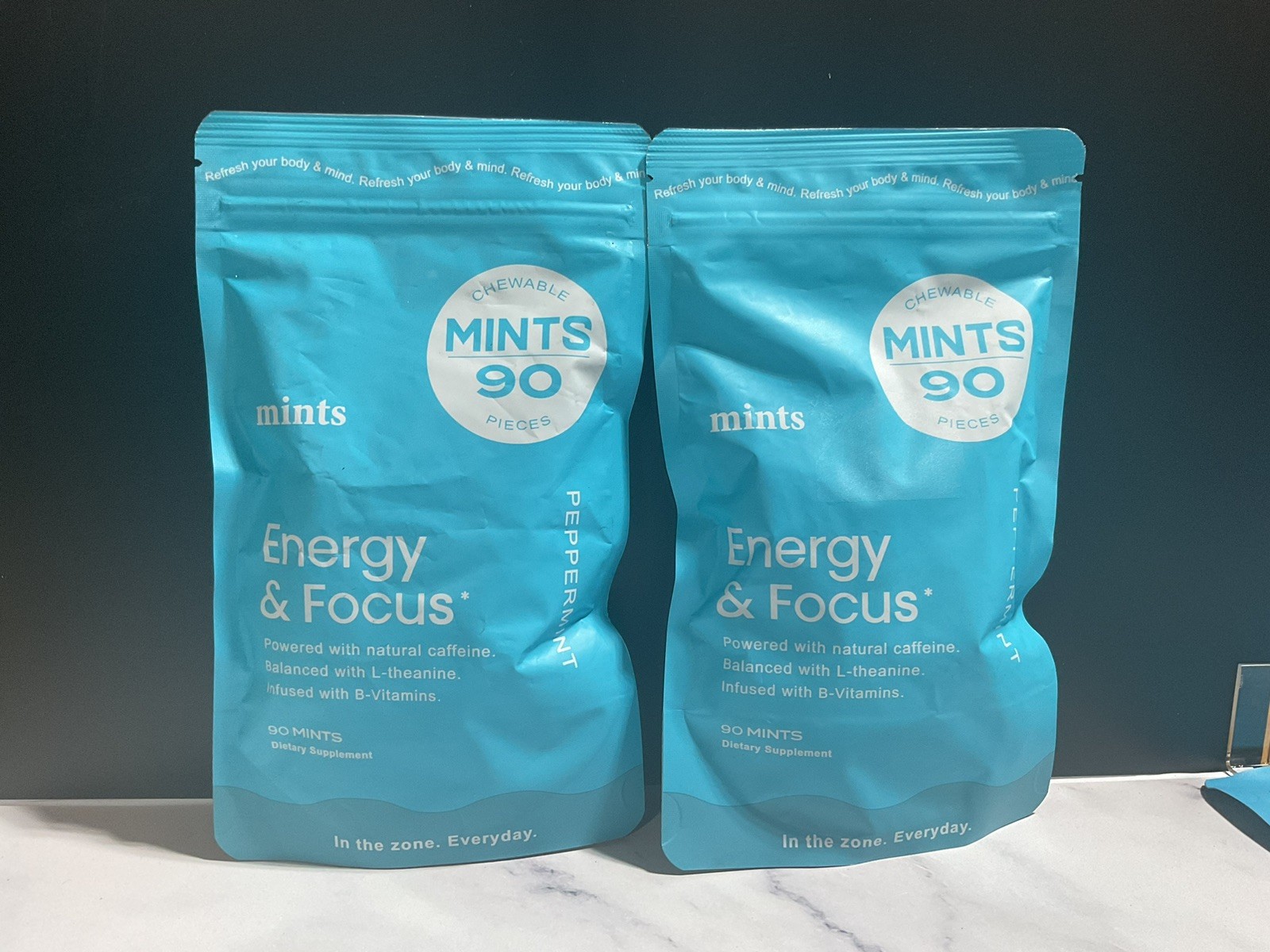 2X Energy & Focus Mints containing L-theanine, B-12, & Caffeine 180 Pcs Brain