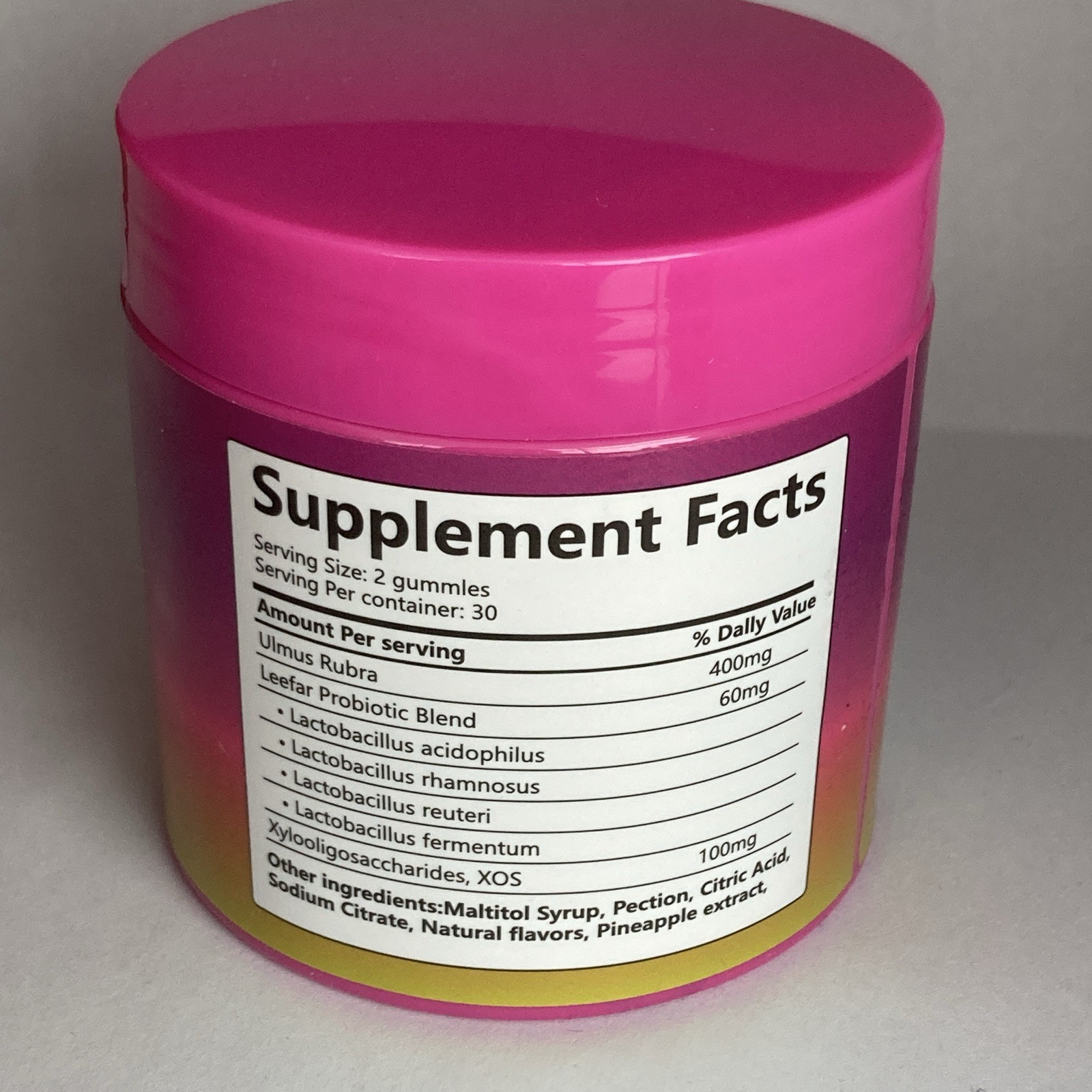 Boqiao Women’s Probiotic + Slippery Elm Pineapple Gummies, 60 Count