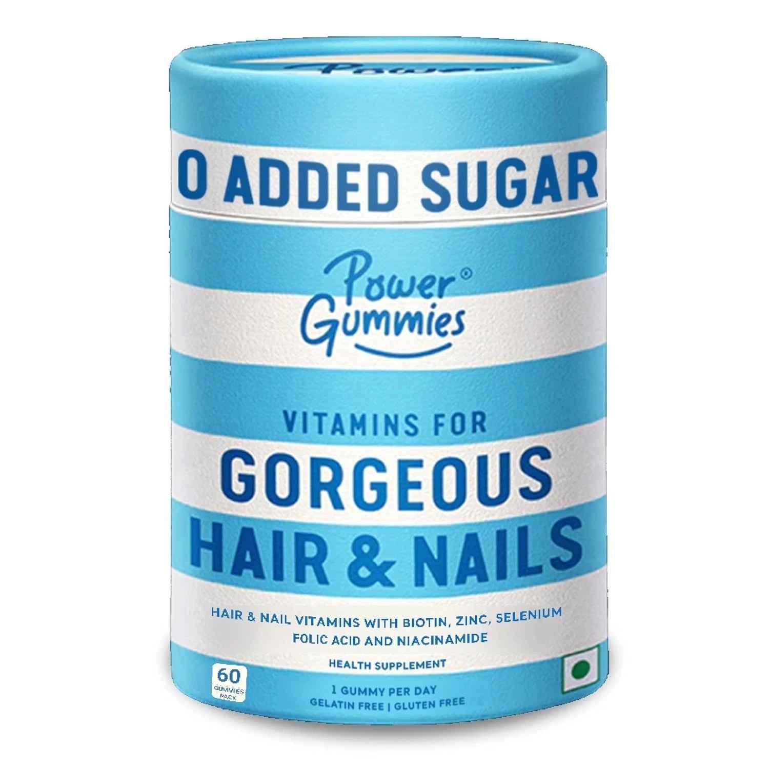 Power Gummies Biotin Hair Gummies Stronger Shinier Hair & Nails 60 Days Pack