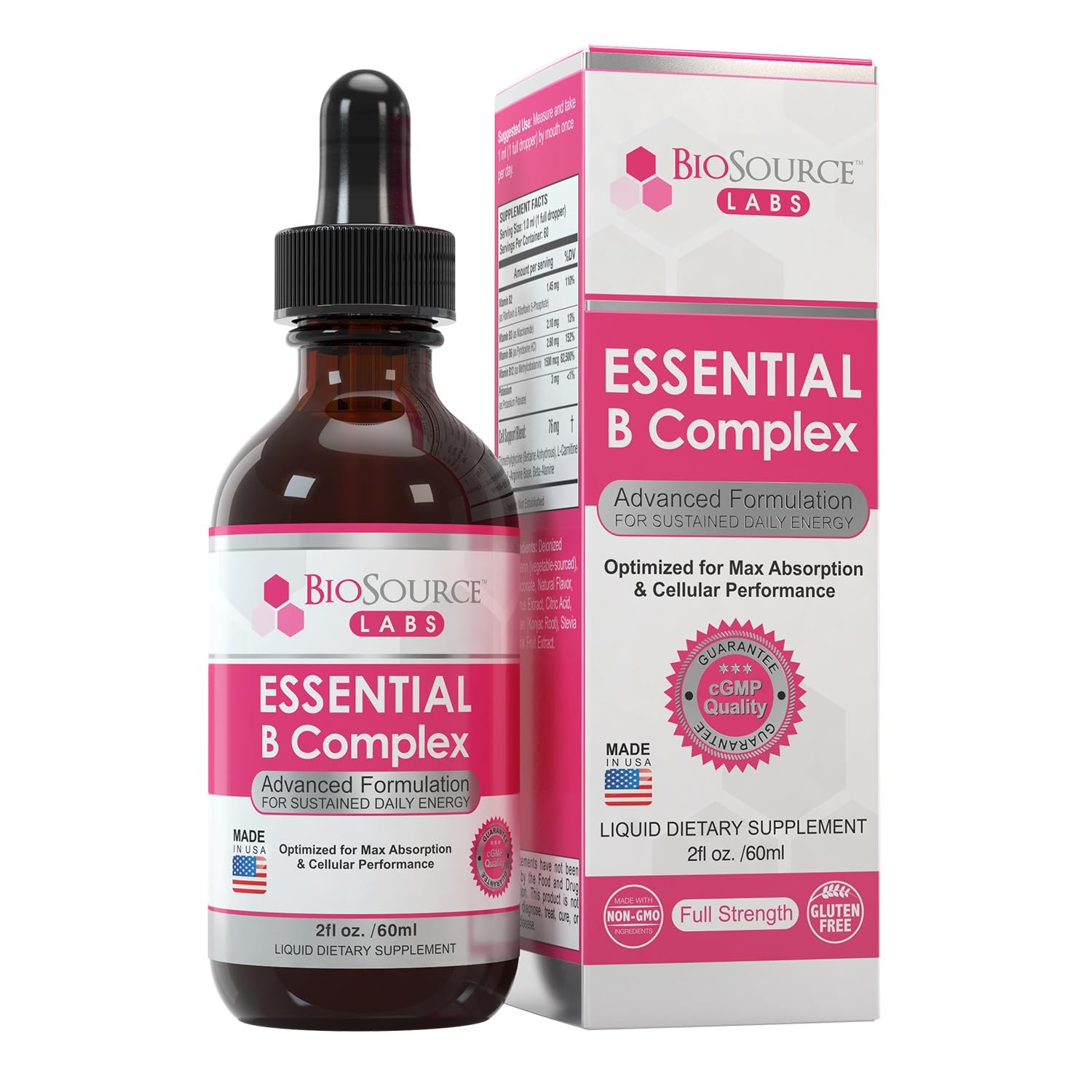 Biosource Labs Essential B Complex – Daily Vegan Vitamin B-Complex Sublingual