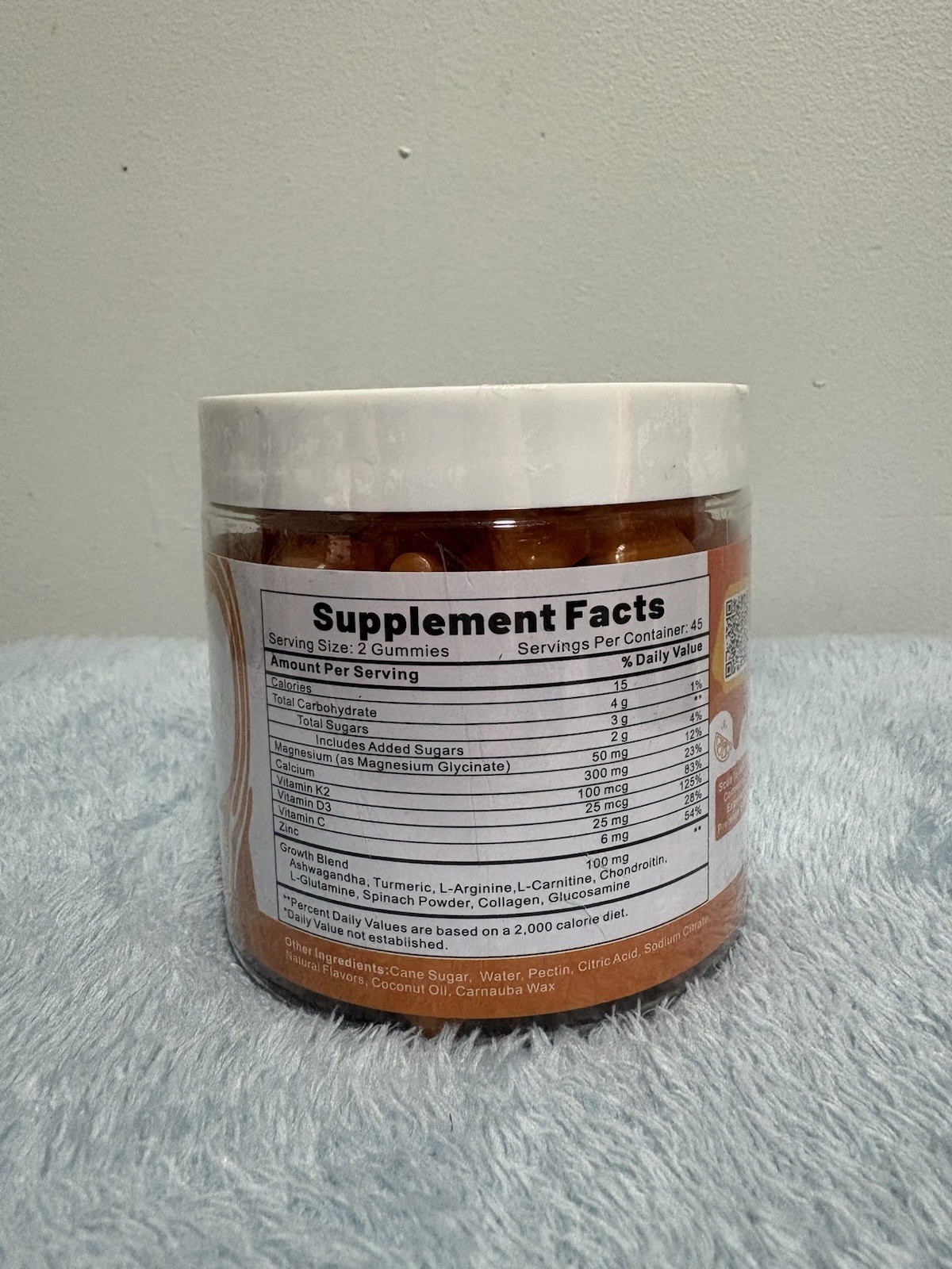 DIOZOE Height Growth Gummies Orange 90ct Bone & Joint Health Vit D3 K2