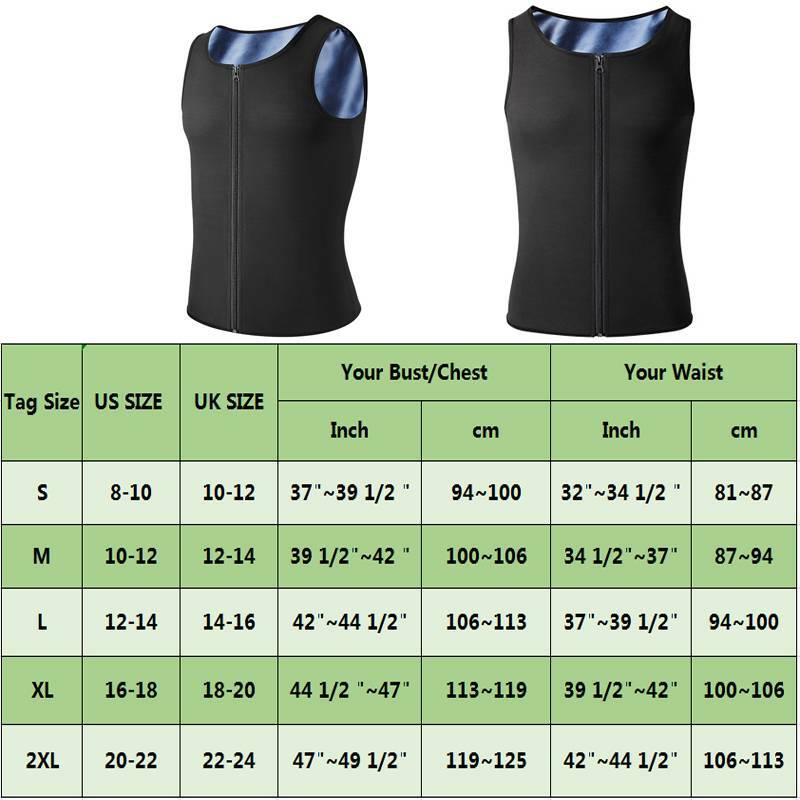 Men’s Waist Trainer Sauna Vest for Weight Loss Sweat Fat Burner Compression Tops