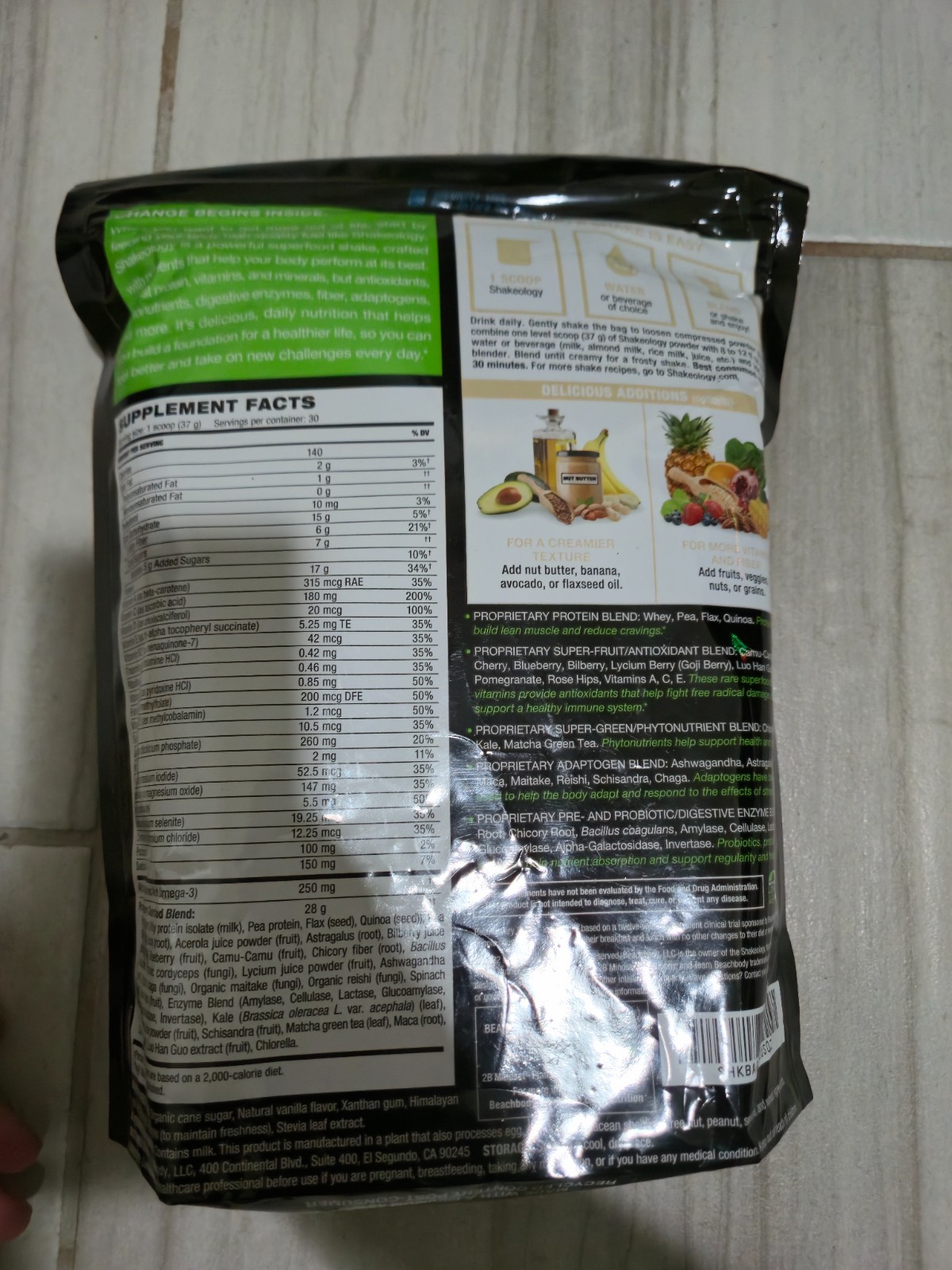SALE!!! Shakeology vanilla Protein Shake Mix Powder Bag 30 Servings Beachbody