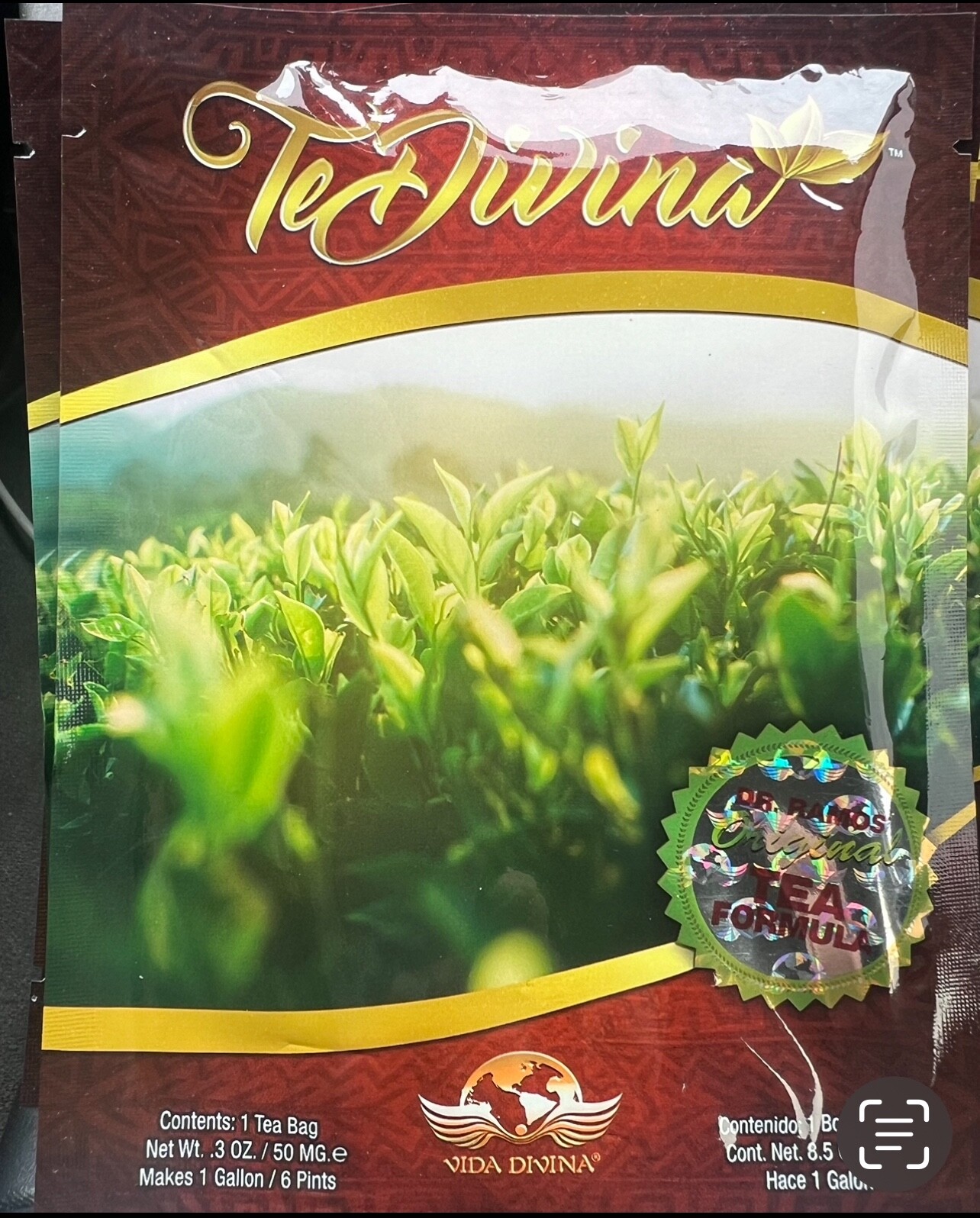 VIDA DIVINA Te Divina AUTÉNTICO 100% ORIGINAL DETOX AND CLEANSE ORGANIC 6 PK