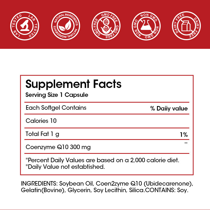 Coenzyme Q-10 300mg Antioxidant,Heart Health Support,Increase Energy,Stamina MX