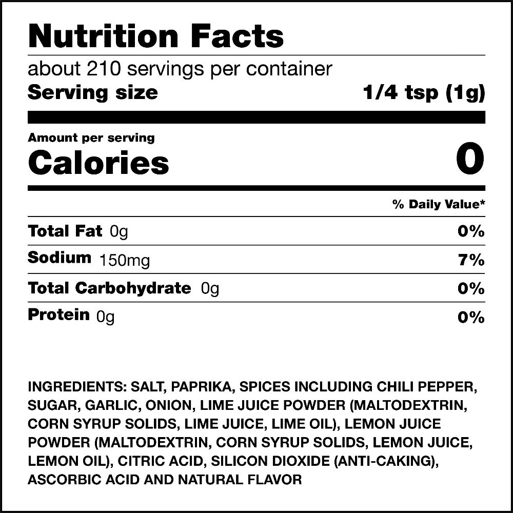 Tequila Lime Seasoning Gluten-Free 7.4 oz