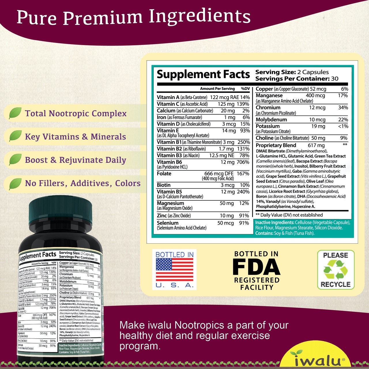 Cognitive Dietary Supplement Neuro Alkalizer pH Balancer, Womens Brain Health