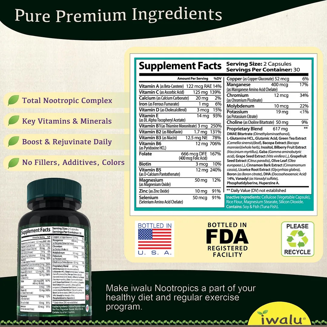 Citicoline Focus Memory Support | Best Supplement Office Computer Use FREE SHIP