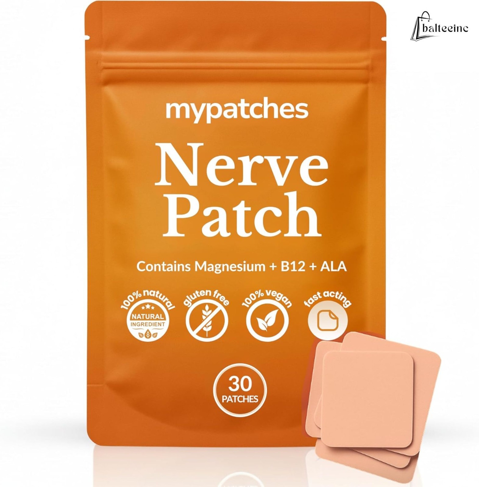 mypatches Nerve Patch with Magnesium, B12 Alpha Lipoic Acid – with Natural