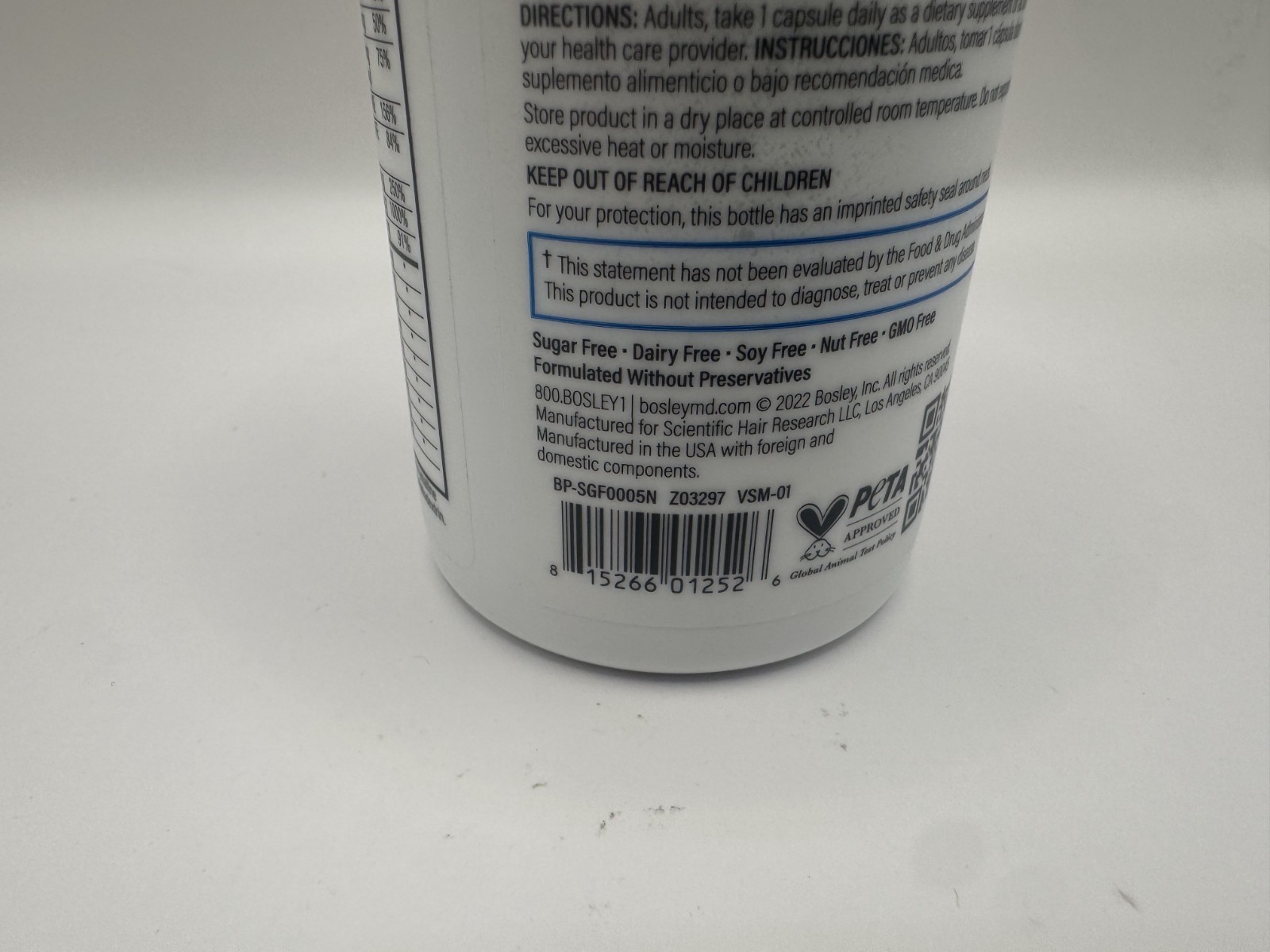 Bosley MD Healthy Hair Growth Supplements For Men – 60 Count EXP 07/26