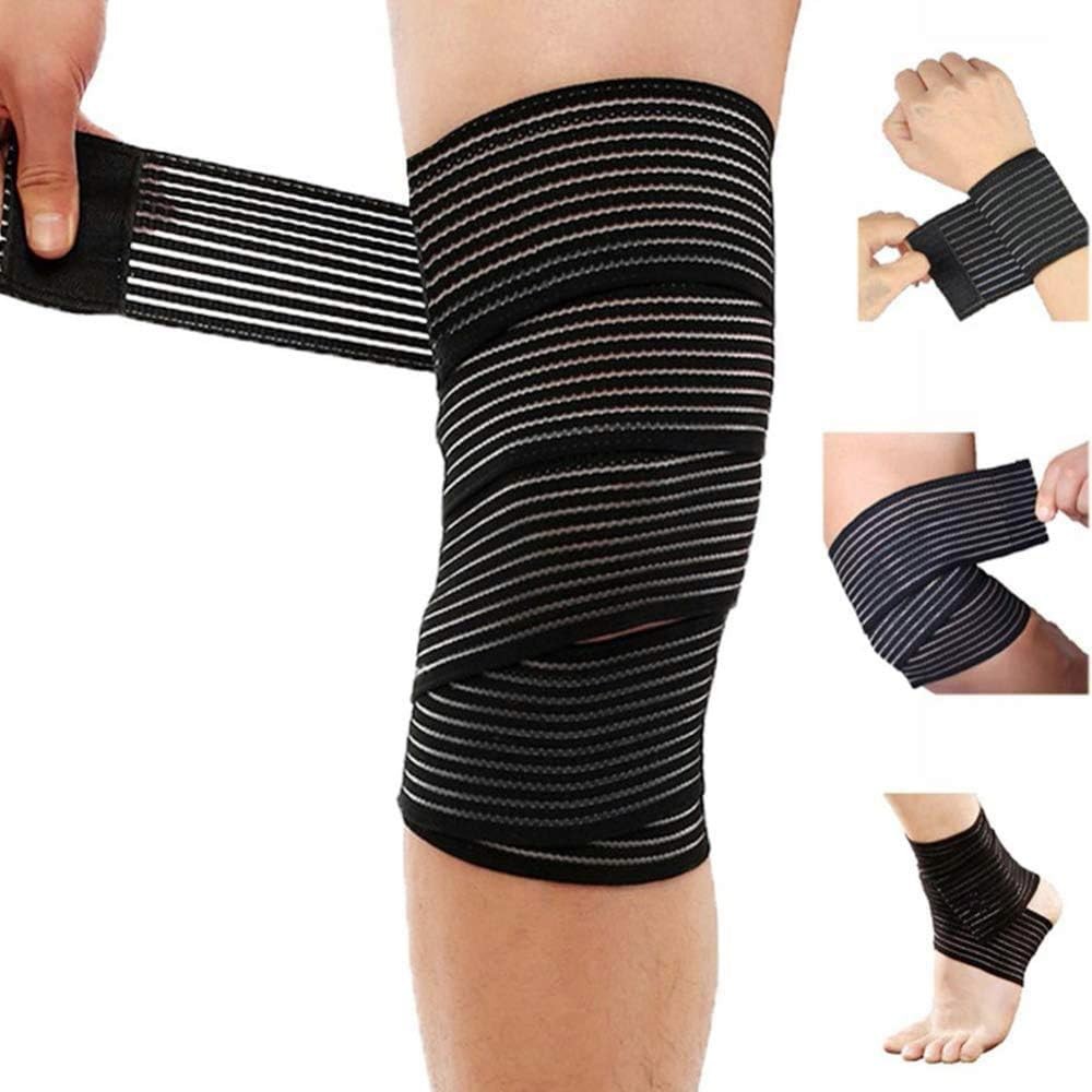 Extra Long Elastic Knee Wrap Compression Bandage Brace One Size (Pack of 1)