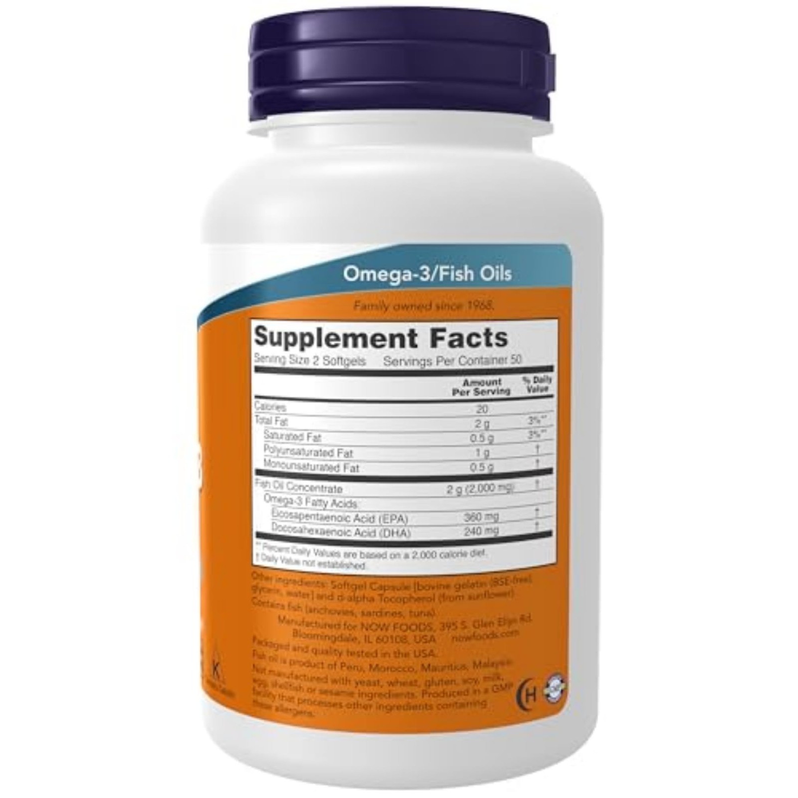 NOW Supplements, Omega-3 180 EPA / 120 DHA, Molecularly Distilled, Cardiovascula