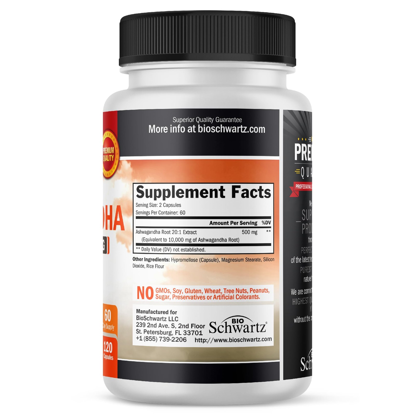 BioSchwartz Ashwagandha Supplements – Extra Strength 120 Count (Pack of 1)
