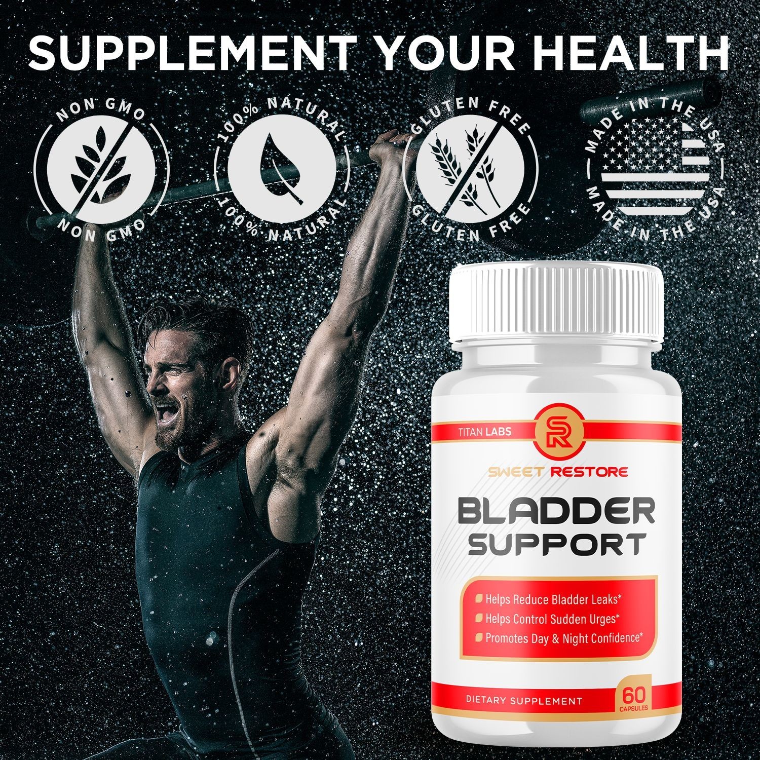 (3 Pack) Sweet Restore Bladder Control Prostate & Bladder Support Formula 180 Ct