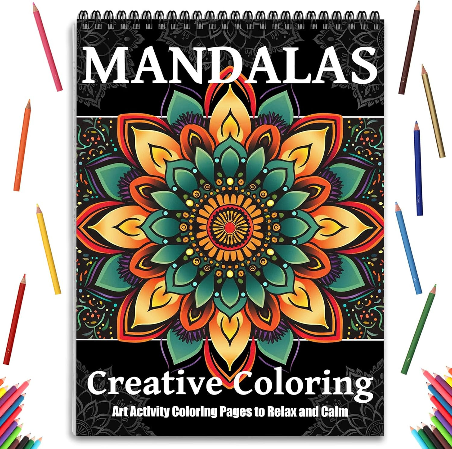 Mandala Coloring Books for Adult Women Spiral Bound Page Printed Single-Sided Gi