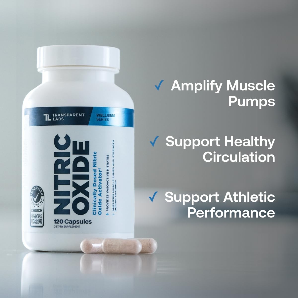 Nitric Oxide Booster for Men & Women – Arginine Nitrate, Betaine, Pine Bark – 12