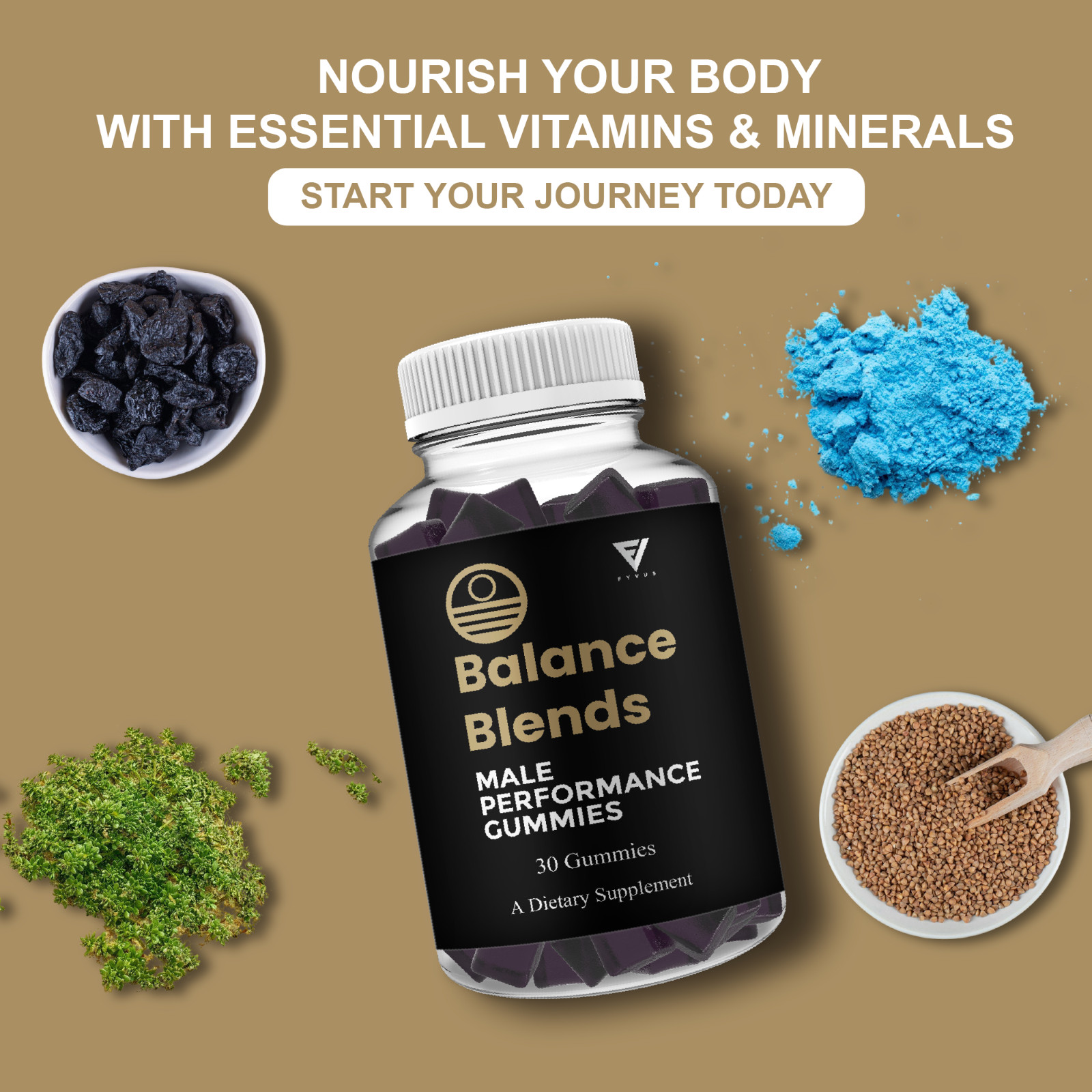 (3 Pack) Balance Blends Male Performance Gummies, BalanceBlends (90 Gummies)
