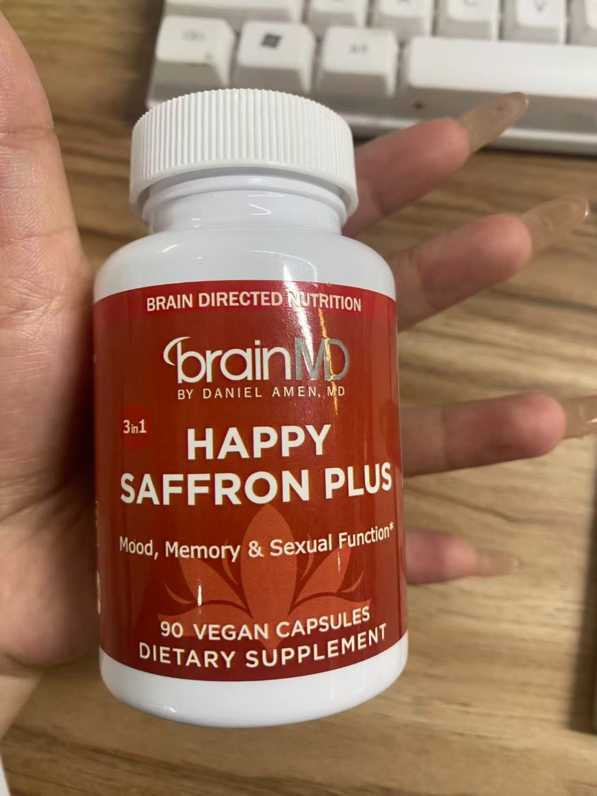 3PCS Happy Saffron Enhanced Version, contains saffron extract, curcumin and zinc