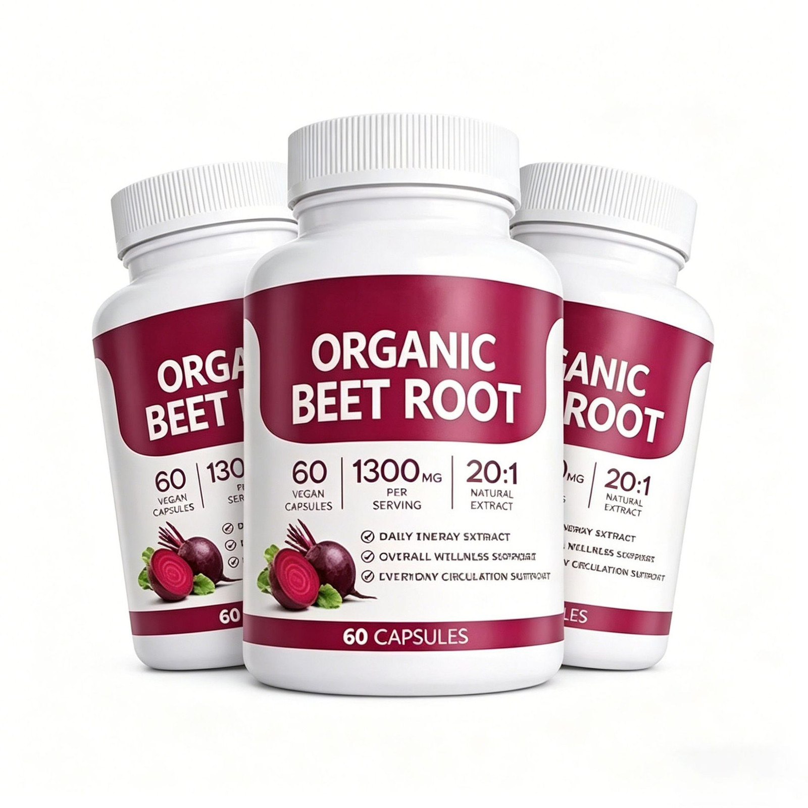 Organic Beet Root 20:1 Extract Capsules – Heart & Blood Pressure Support
