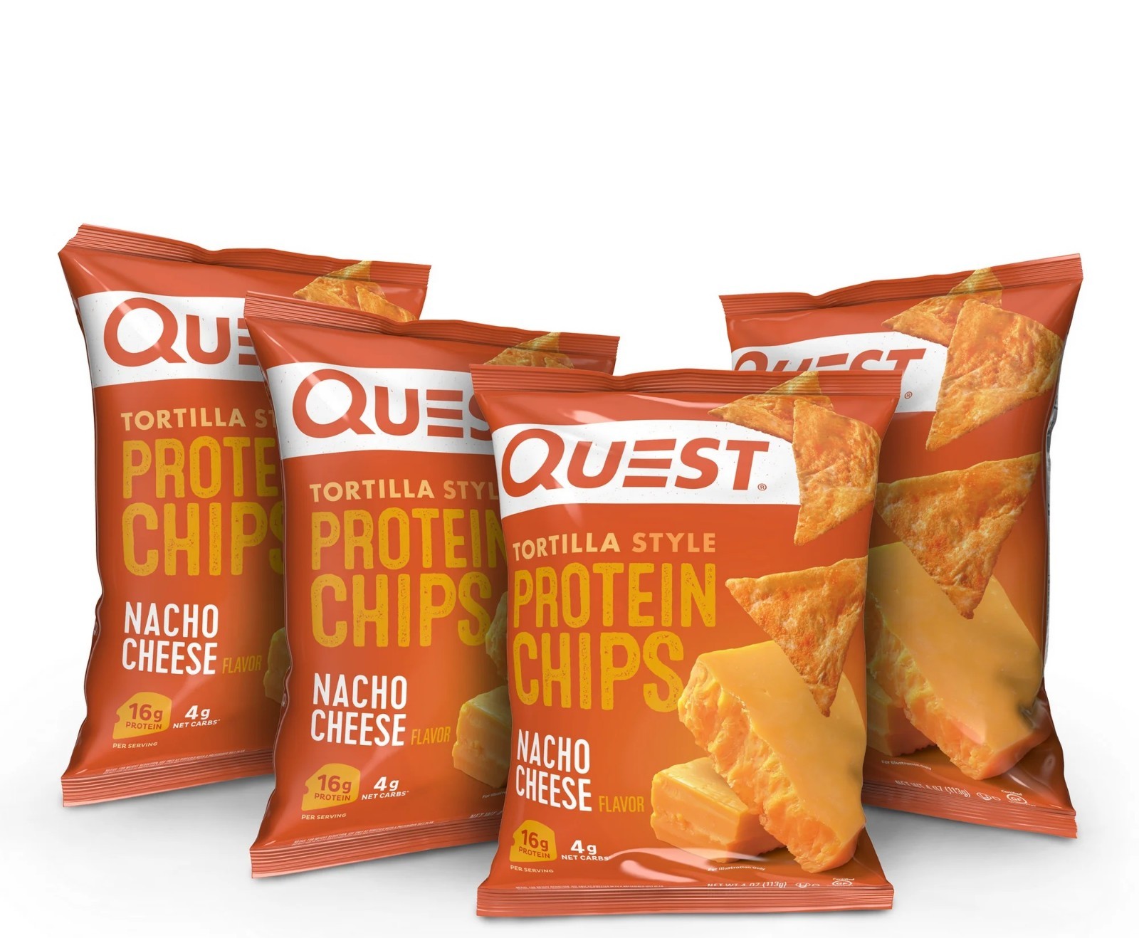 Quest Protein Chips, Tortilla Style, Nacho Cheese Flavor, Baked, 1.1 oz, Pack of