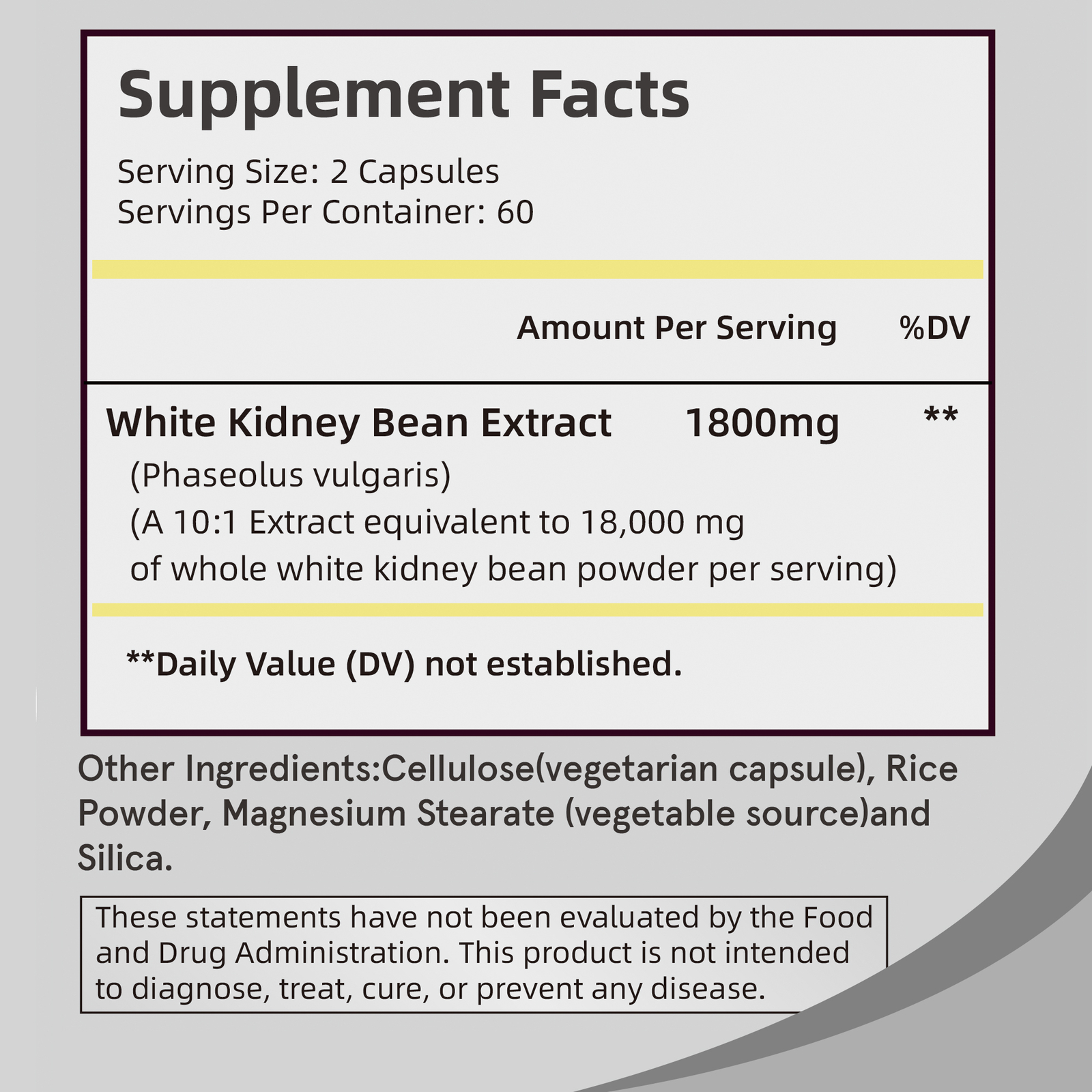 White Kidney Bean 1800mg – Carbohydrate Control, Fat & Carb Blocker, Weight Loss