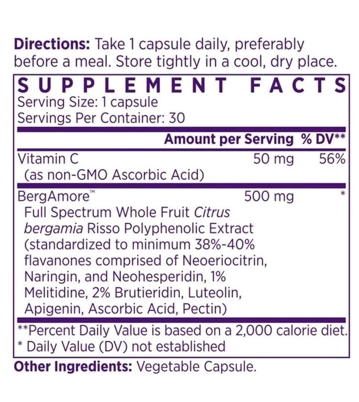 NAOMI Italian Citrus Bergamot 500mg – Support heart health + cholesterol levels