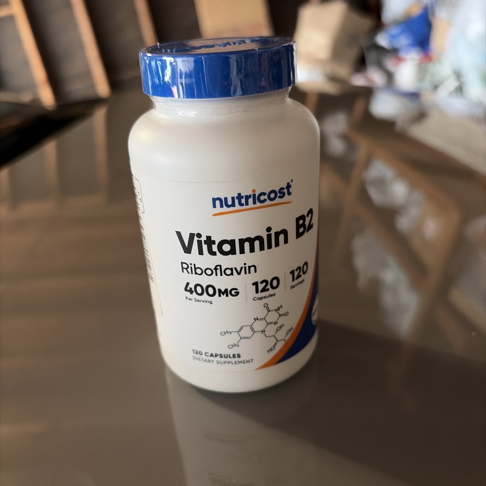 Nutricost Vitamin B2 (Riboflavin) 400mg, 120 Capsules – 120 Count (Pack of 1)