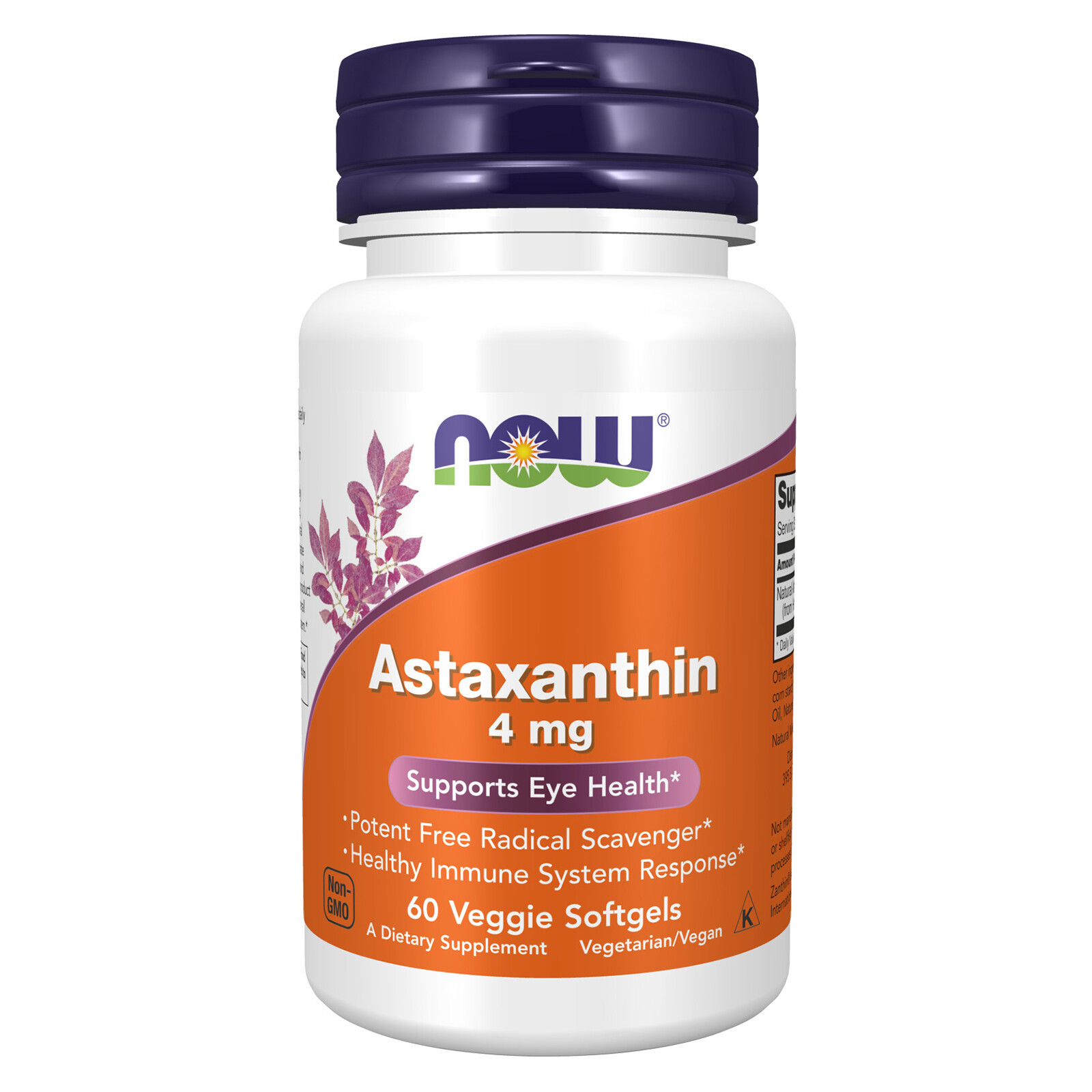 NOW FOODS Astaxanthin 4 mg – 60 Veggie Softgels