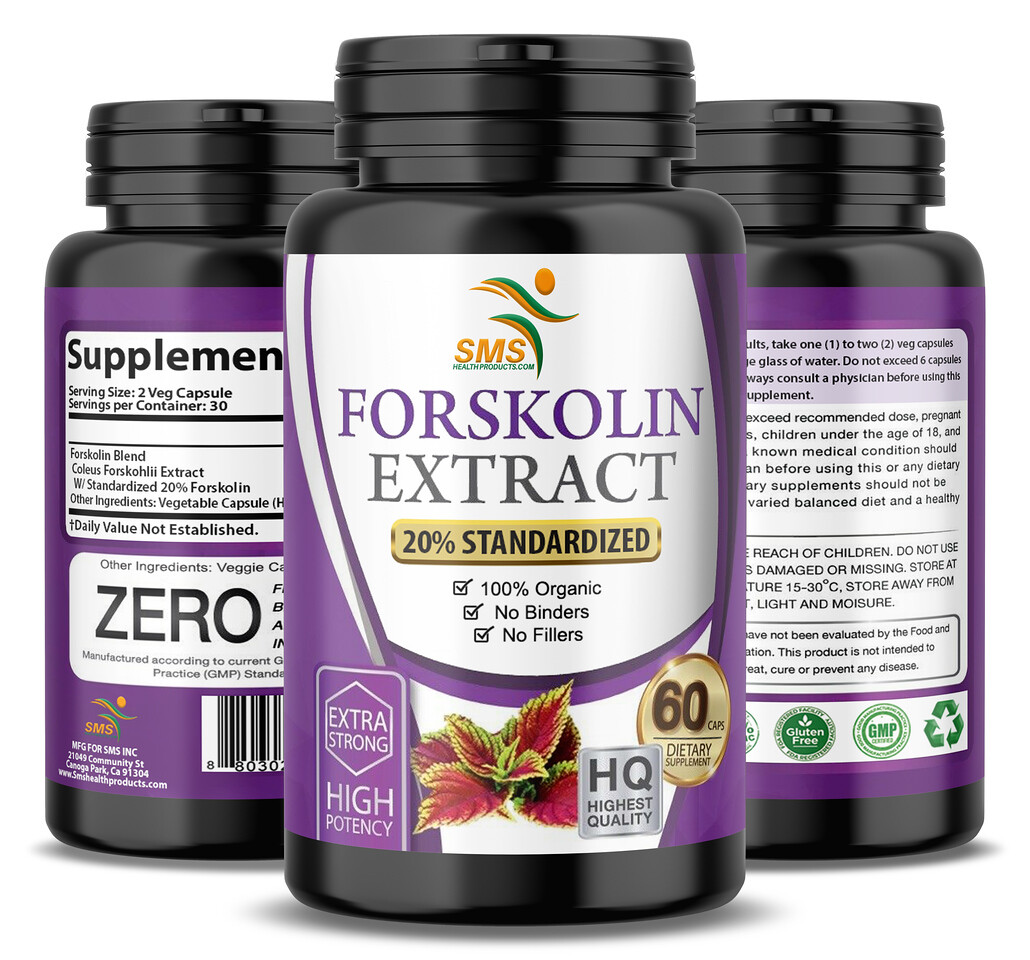 FORSKOLIN Weight Loss PURE Coleus Forskohlii EXTRACT Standardized 20% 180 CT