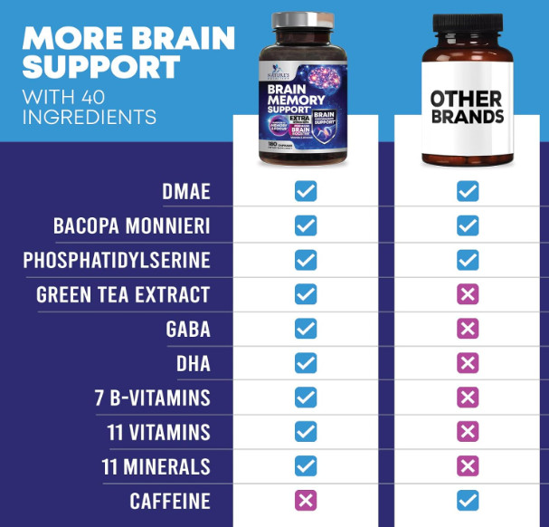 Brain Memory Supplement Focus Cognitive Support Mental Clarity Nootropic Formula