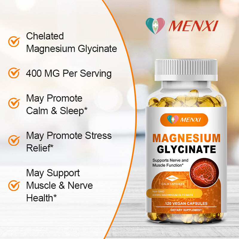 400MG Magnesium Glycinate High Absorption,Improved Sleep,Stress & Anxiety Relief