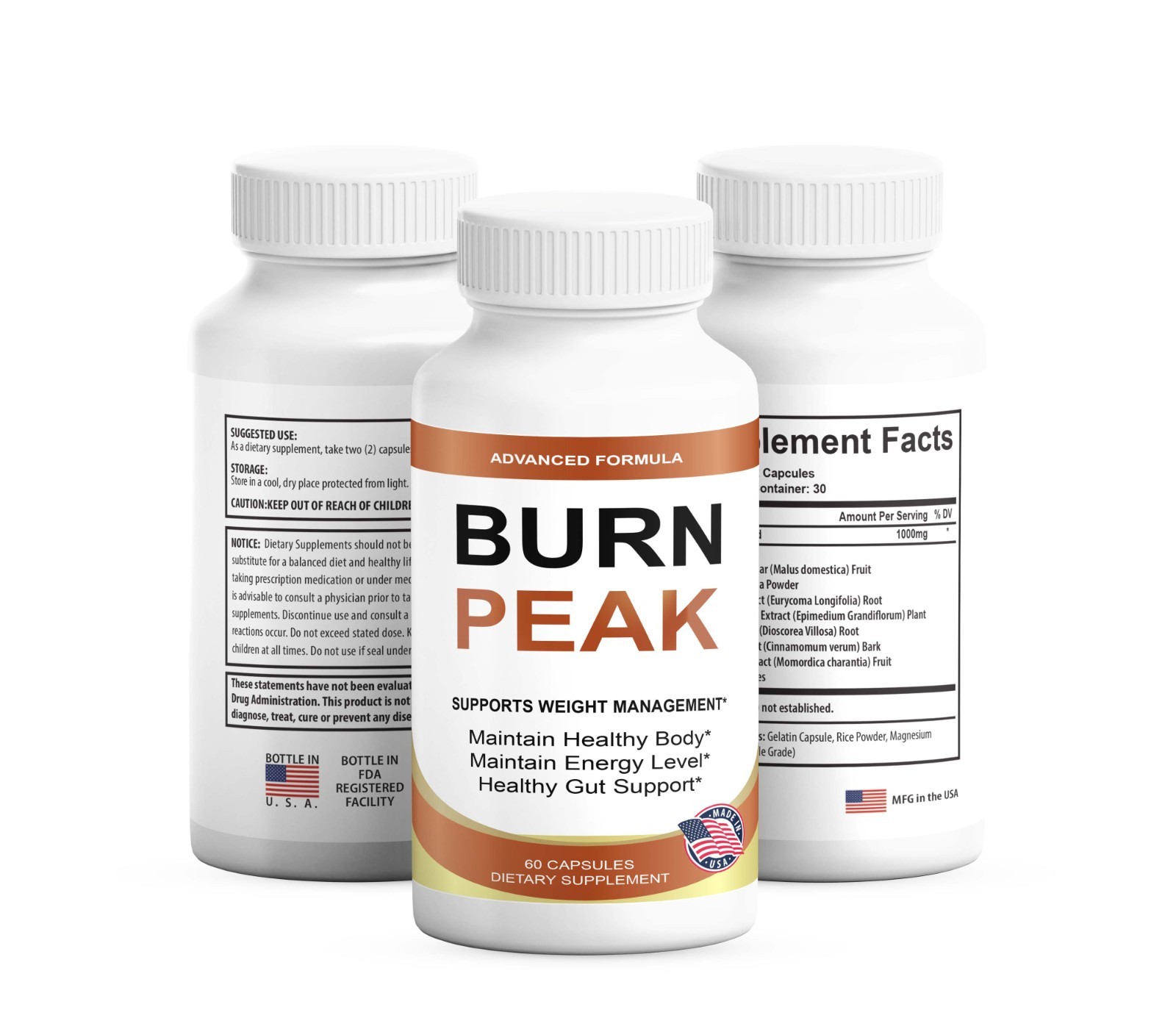 (6 Pack) Burn Peak for Advanced Weight Loss, BurnPeak Fat-Burner Formula