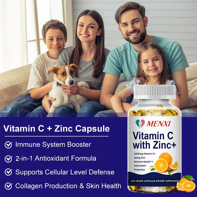 Vitamin C + Zinc Capsules – Brain Health Immune Support Antioxidant Supplement