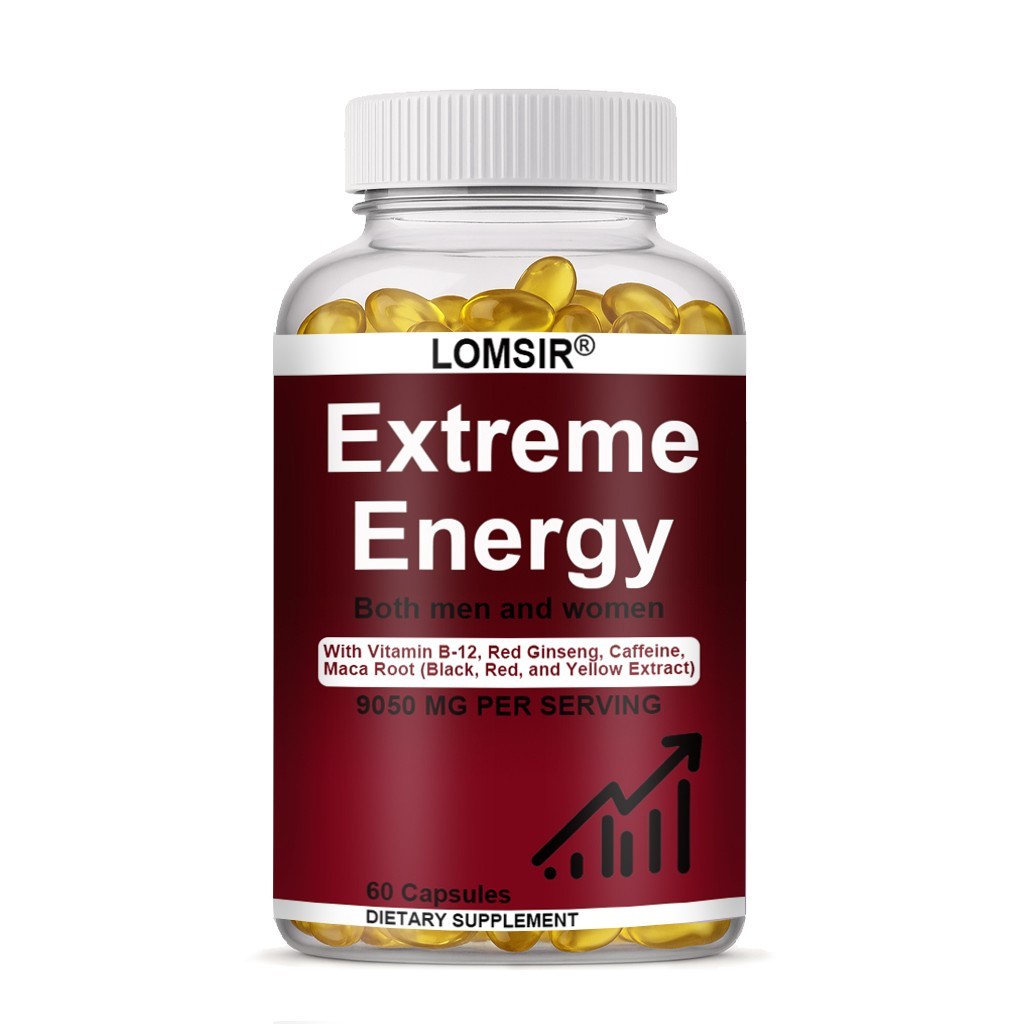 Extreme Energy Capsules with Red Ginseng – Everyday Energy Support – 60 Softgels