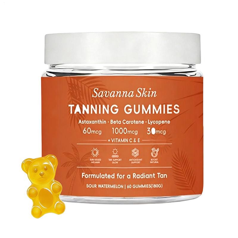 & Skin Tanning Gummies, includes Vitamin C Savanna E, Astaxanthin, Beta Carotene