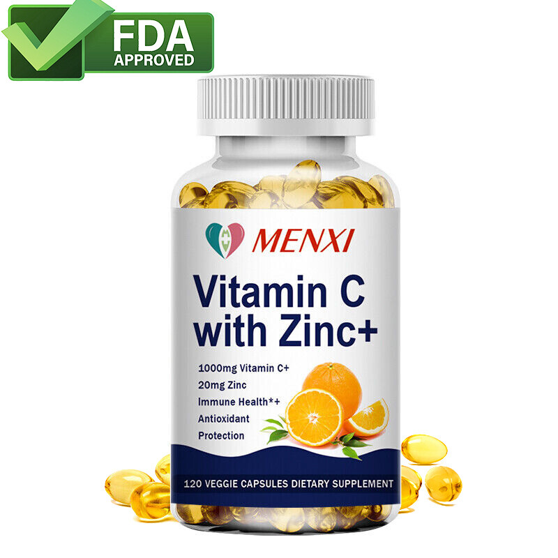 Vitamin C + Zinc Capsules Brain Health Immune Support Antioxidant Supplement